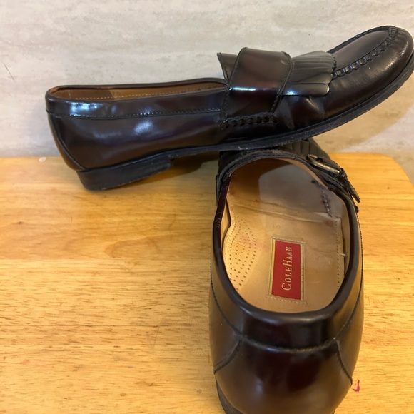 Cole Haan Kiltie Monk Strap  Brown Leather Slip-On Loafers - Picture 3 of 9